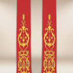 Estola litúrgica bordada Cruz roja