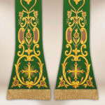 Estola litúrgica bordada Cruz verde