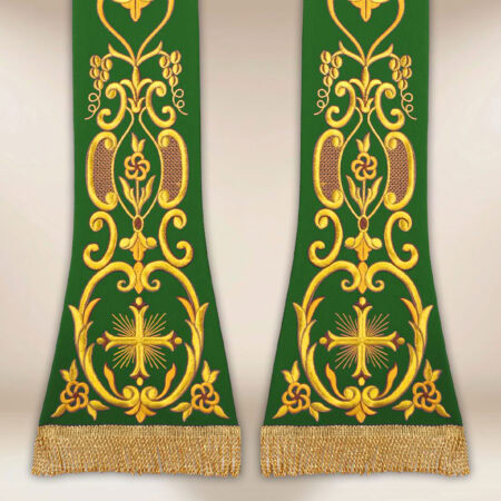 Estola litúrgica bordada Cruz verde