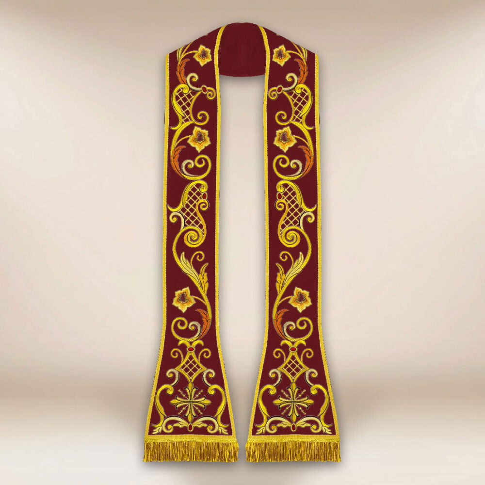 Estola bordada romana burdeos