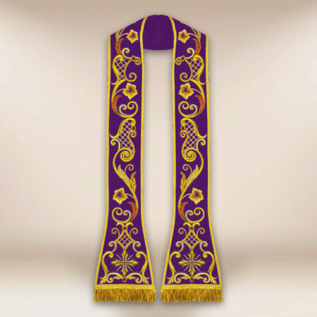 Estola bordada romana morada