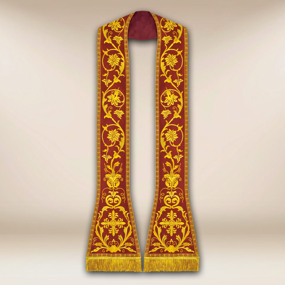 Estola bordada romana roja