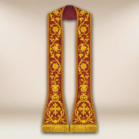 Estola bordada romana roja