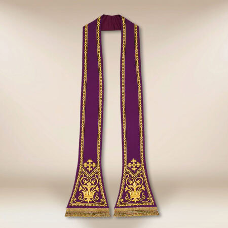 Estola litúrgica bordada romana morada