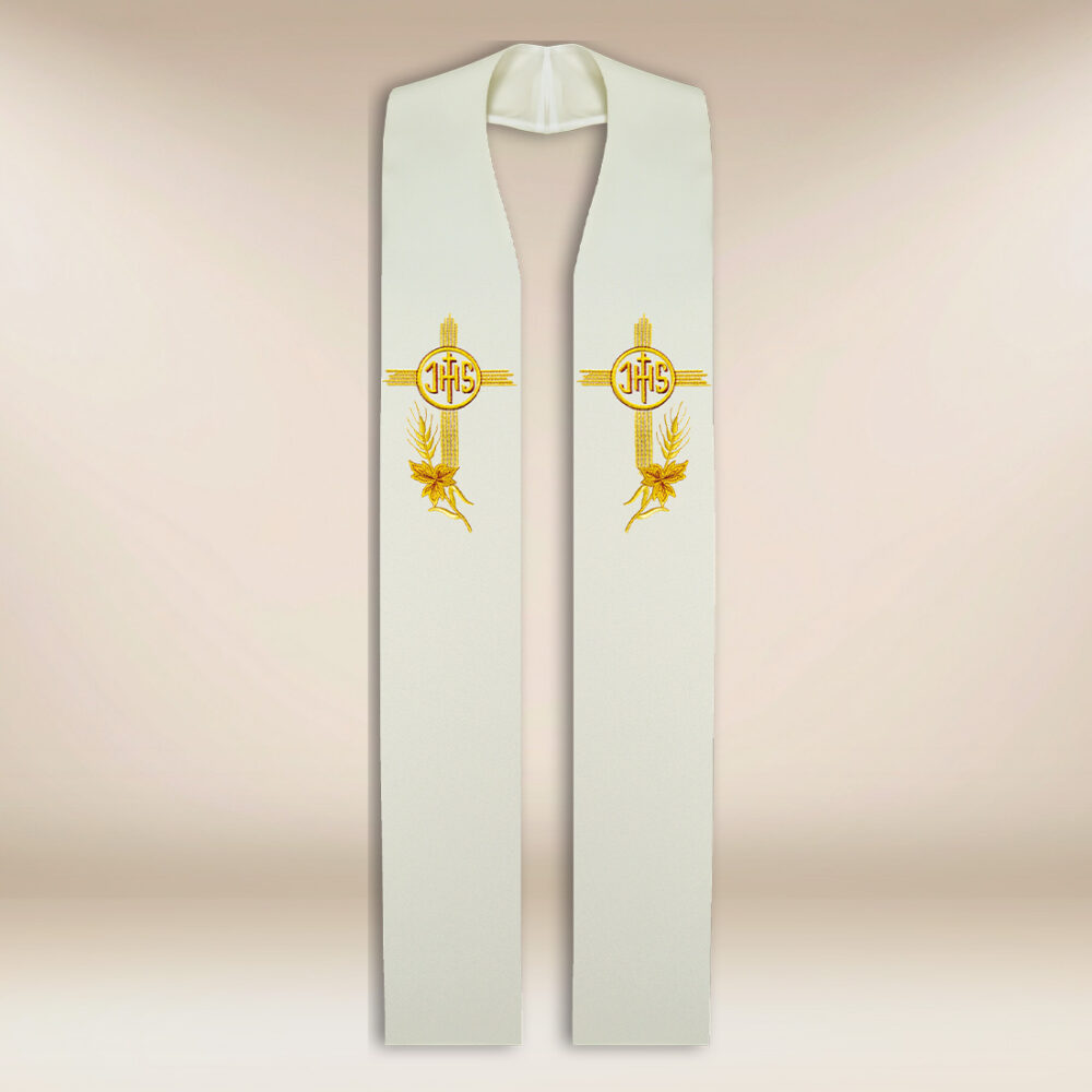 Estola sacerdotal IHS ecru