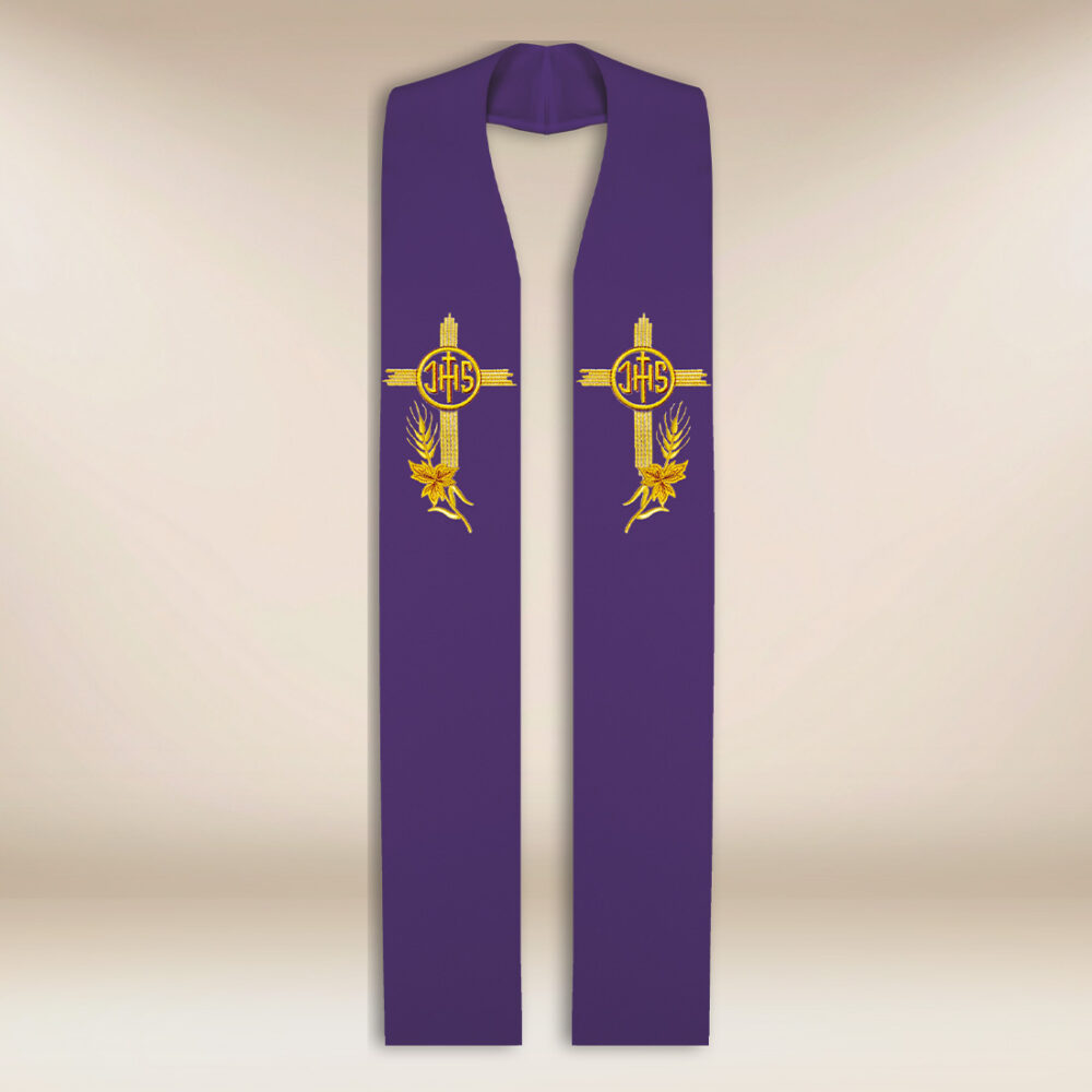 Estola sacerdotal IHS morada