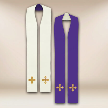 Estola sacerdotal reversible violeta-ecru