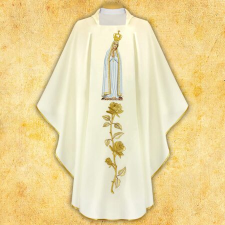 Casulla bordada Madre de Dios de Fátima