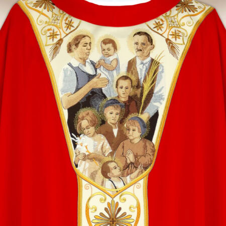 Casulla bordada Familia Ulmów