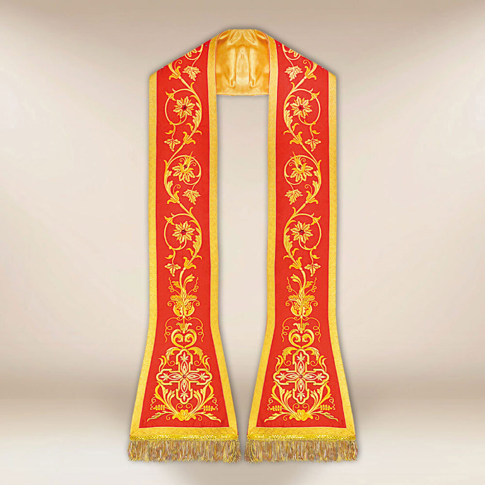 Estola bordada romana roja