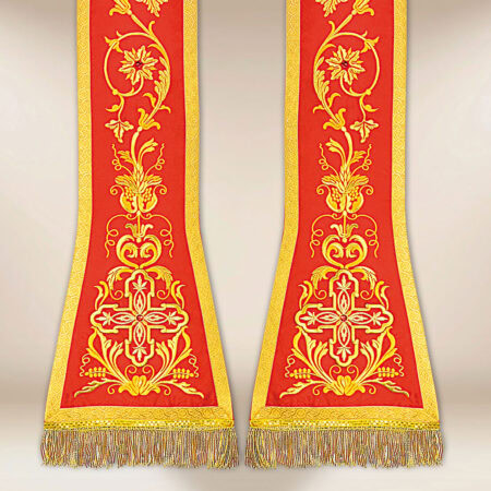 Estola bordada romana roja