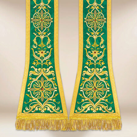Estola bordada romana verde