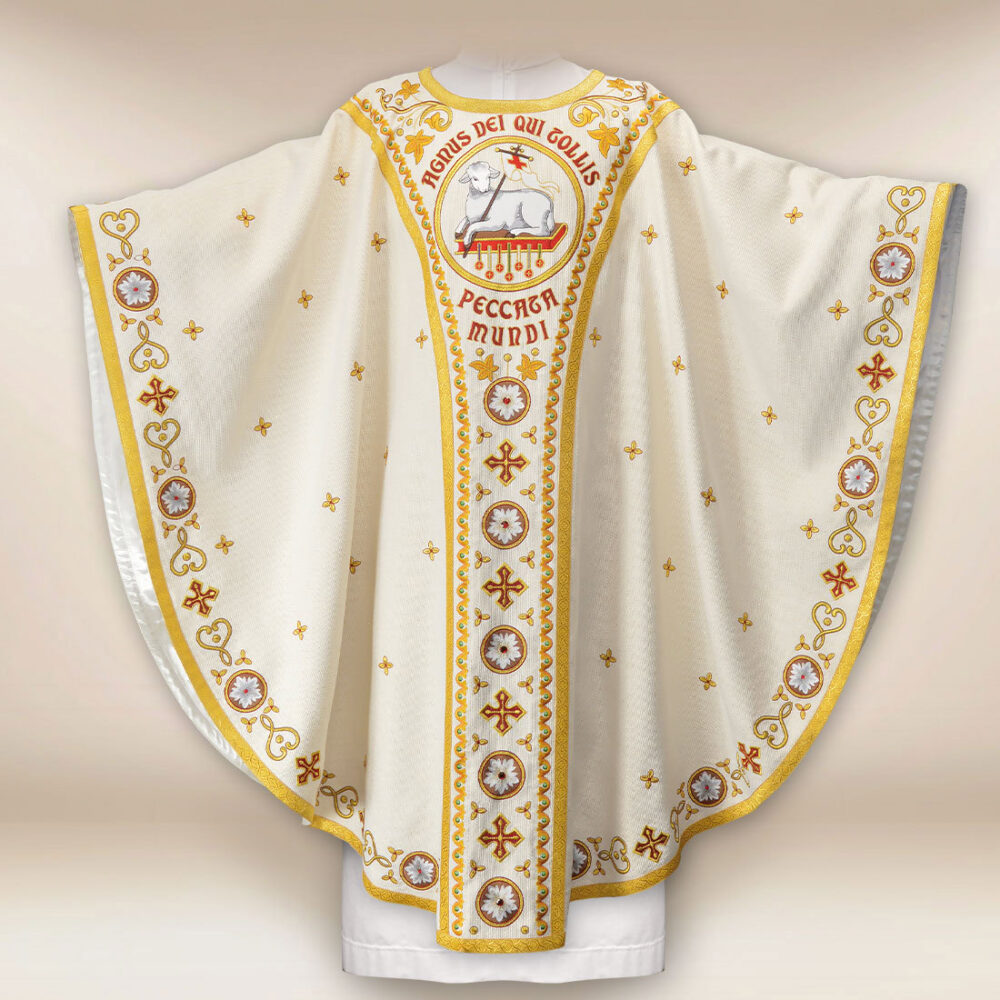 Casulla bordada Cordero de Dios premium
