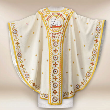 Casulla bordada Cordero de Dios premium