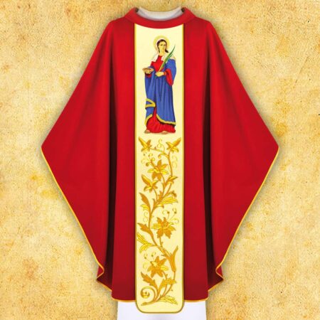 Casulla con la imagen de Santa Lucía