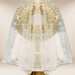 Velo para monstrancia con ribete blanco 120cm