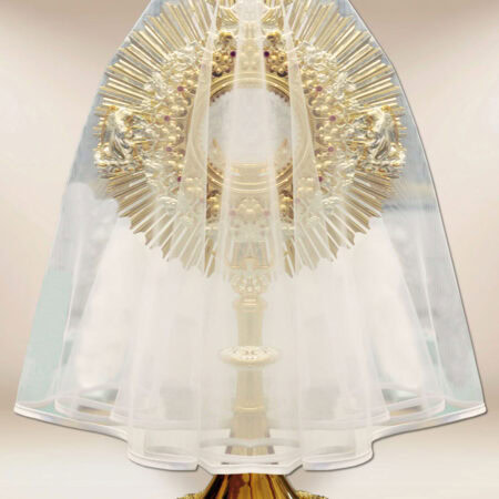 Velo para monstrancia con ribete blanco 80cm