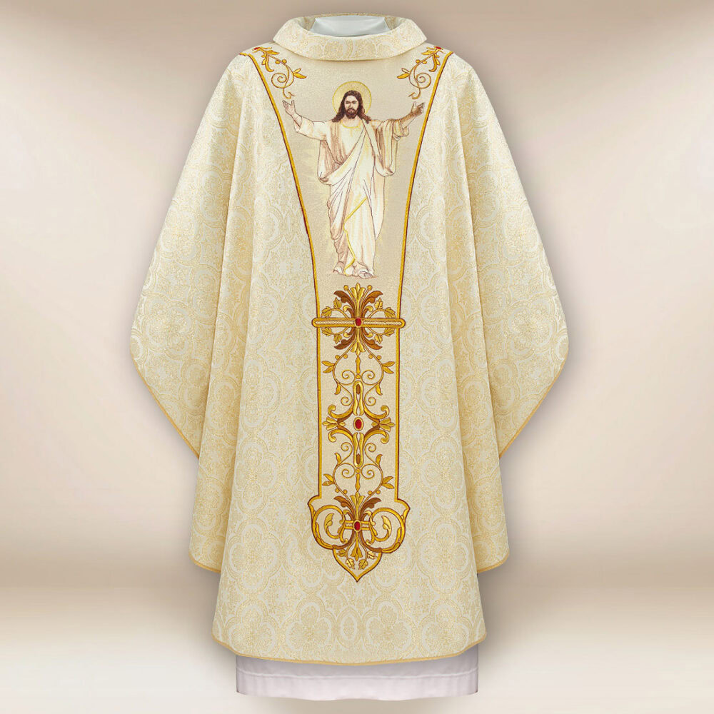 Casulla bordada Jesús Resucitado
