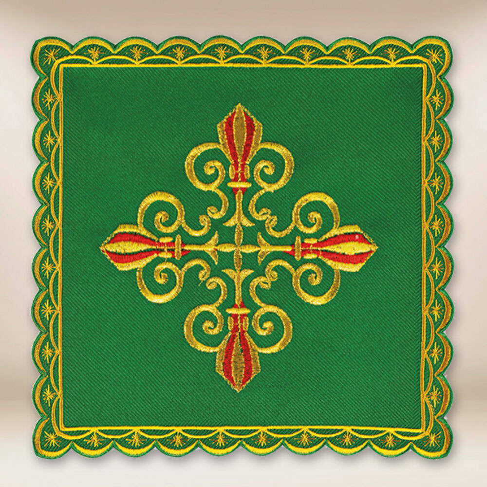 Pala de cáliz bordada verde