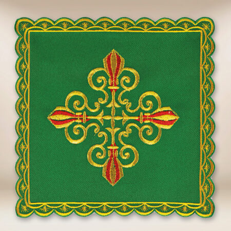 Pala de cáliz bordada verde