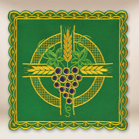 Pala de cáliz bordada verde