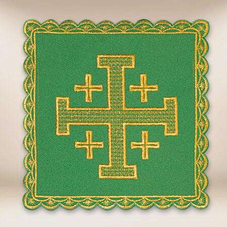 Pala de cáliz bordada verde