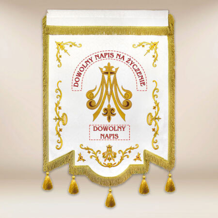 Bandera Bordada Reina del Rosario