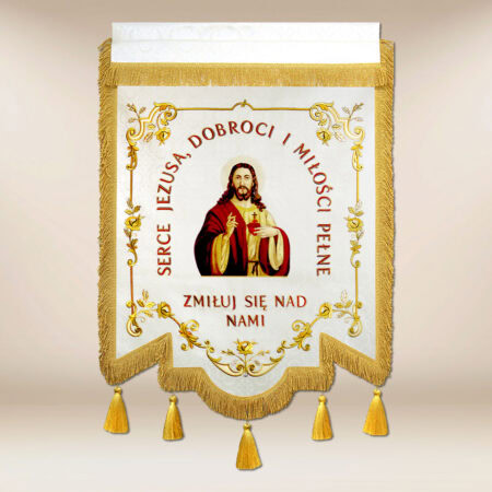 Bandera Bordada Corazón de Jesús