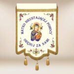 Bandera bordada de la Madre de la Ayuda Perpetua