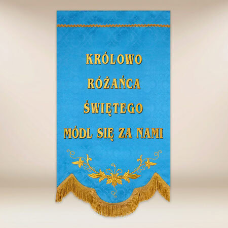 Mini bandera con la imagen Madre de Dios del Rosario