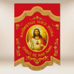 Mini Bandera Doble Cara Corazón de Jesús