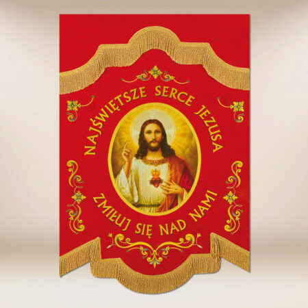 Mini Bandera Doble Cara Corazón de Jesús