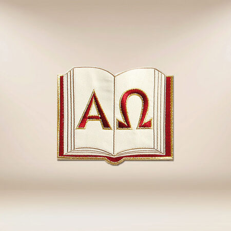 Aplicación bordada Alfa y Omega