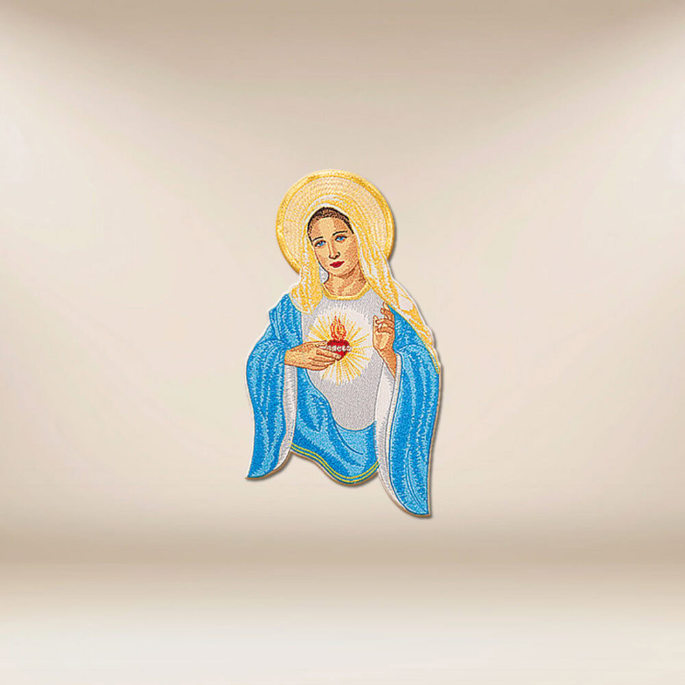 Aplicación bordada Corazón de María