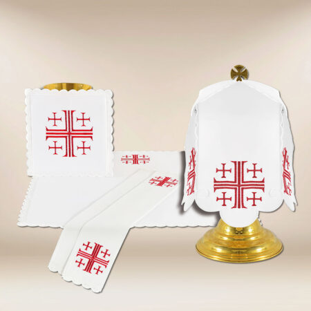 juego de ropa de altar con cruces jerusalemitas