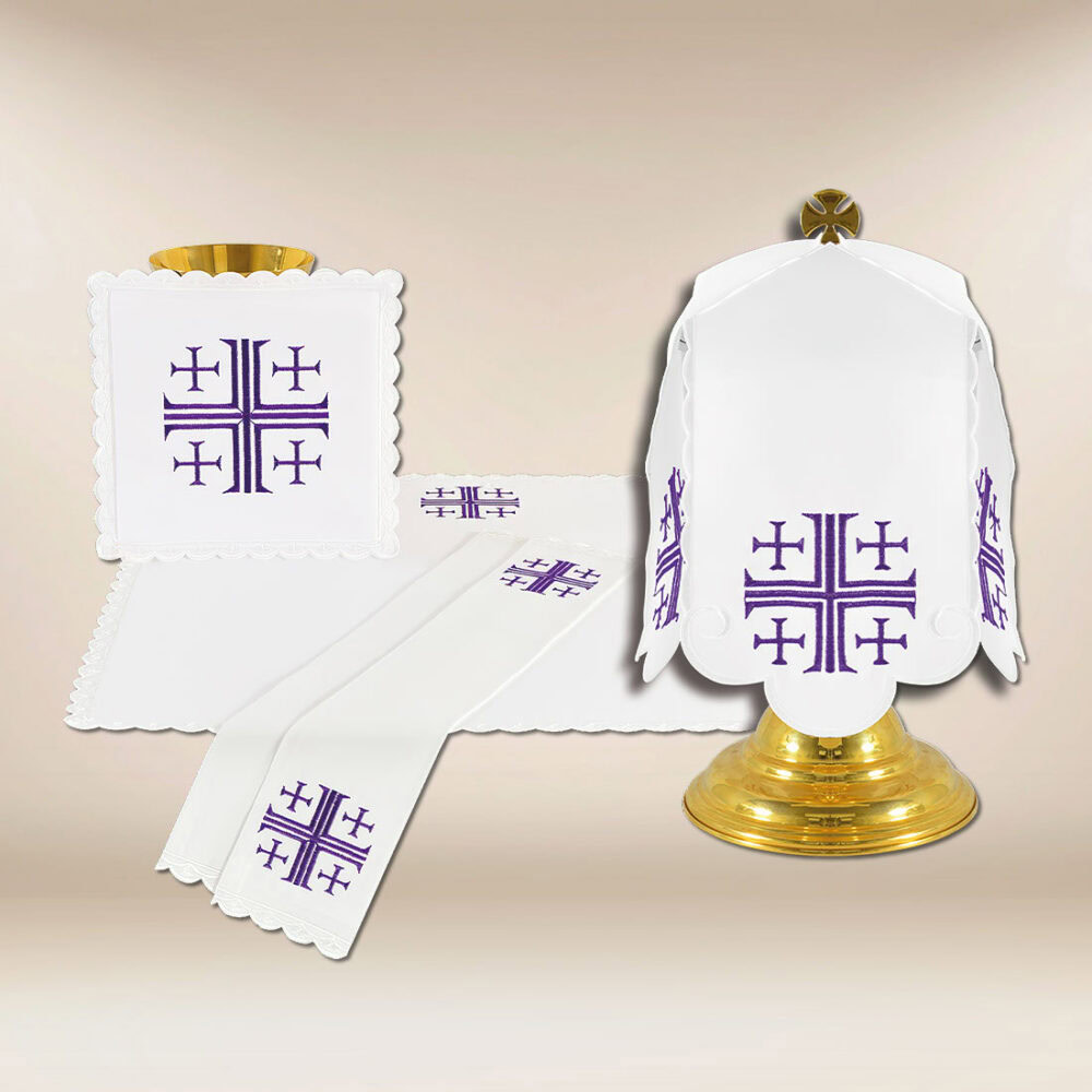 Ropa de altar para el cáliz bordada Cruz
