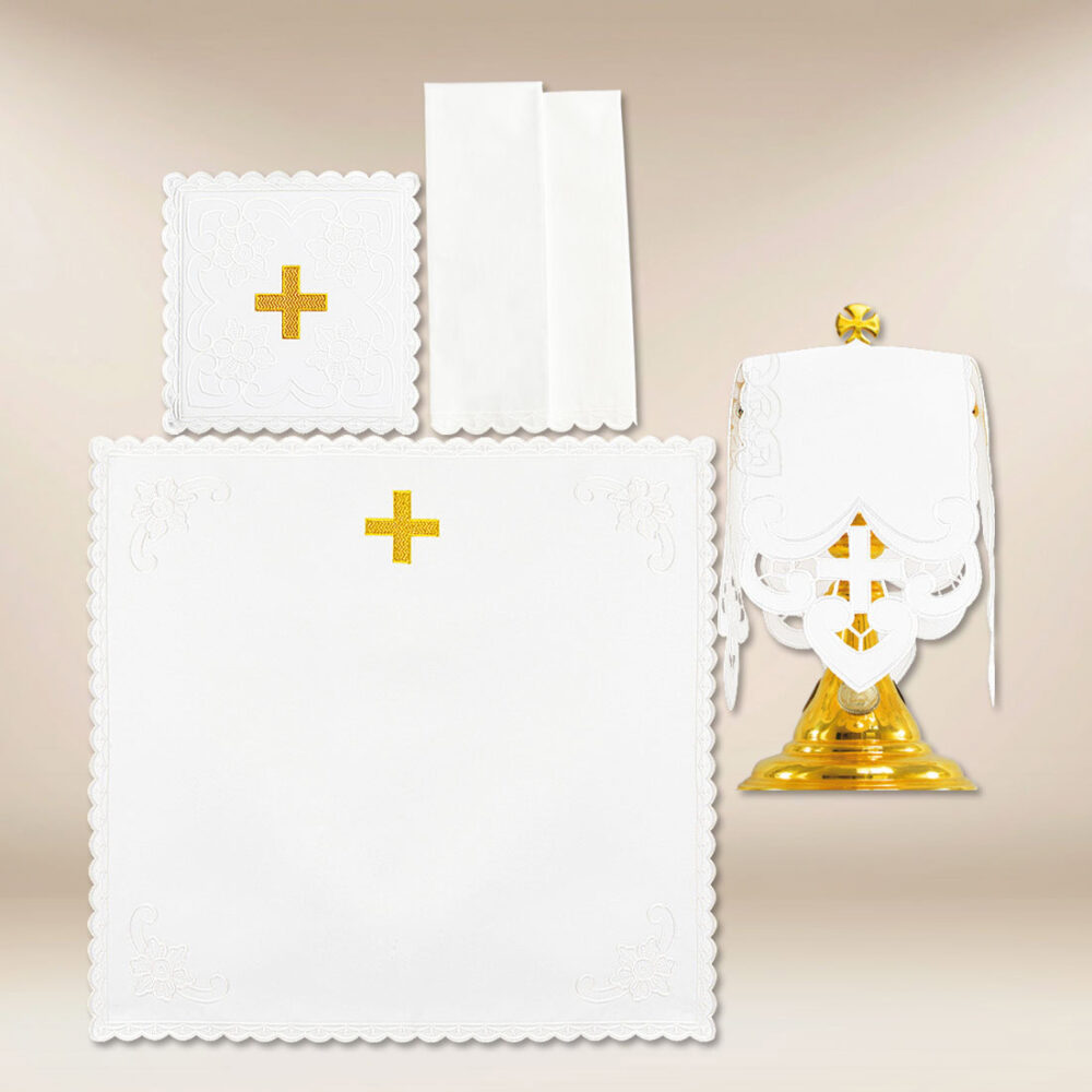 Conjunto de ropa de altar para el cáliz bordada