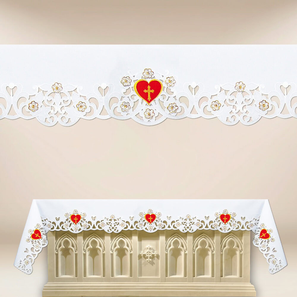 mantel bordado Corazón de Jesús