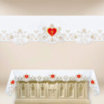 mantel bordado Corazón de Jesús