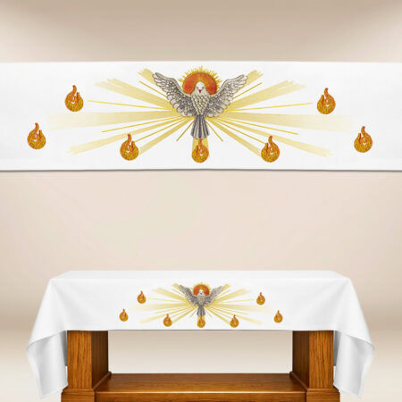 Mantel de altar bordado con el Espíritu Santo