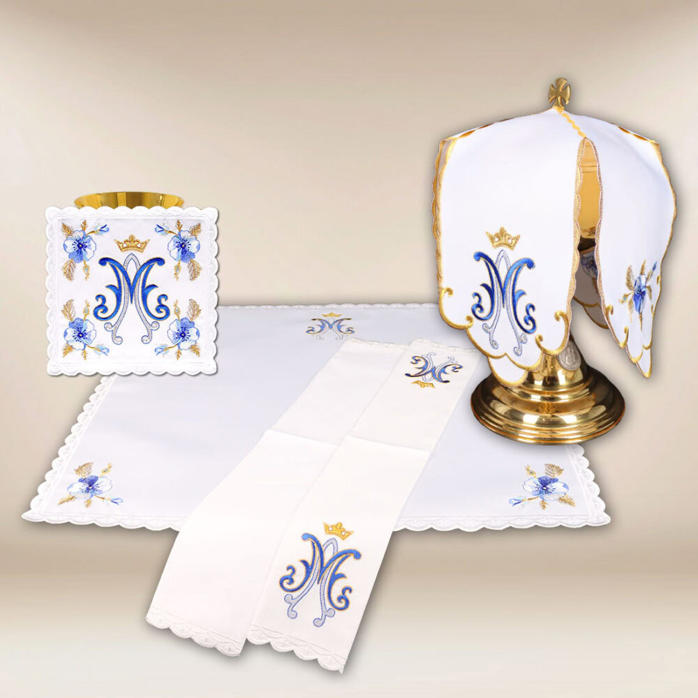 Conjunto de ropa de altar para el cáliz Mariano
