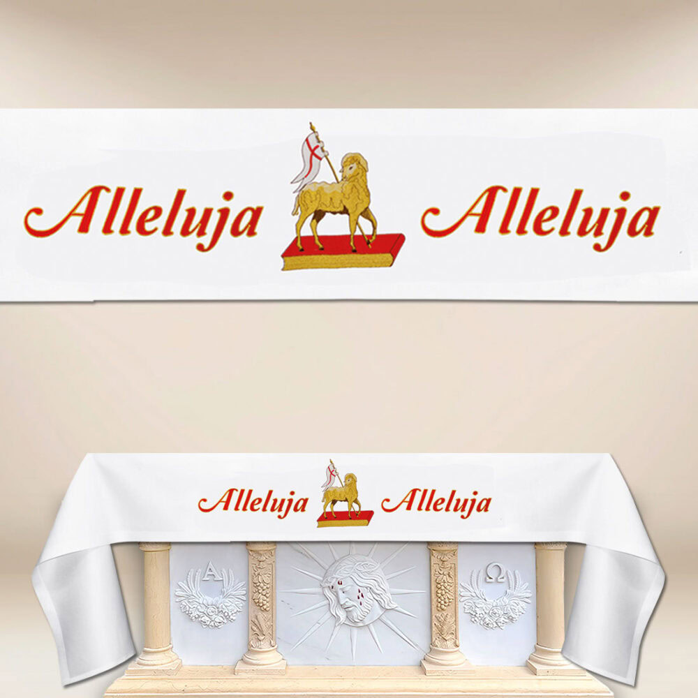 Mantel de altar con bordado Alleluja