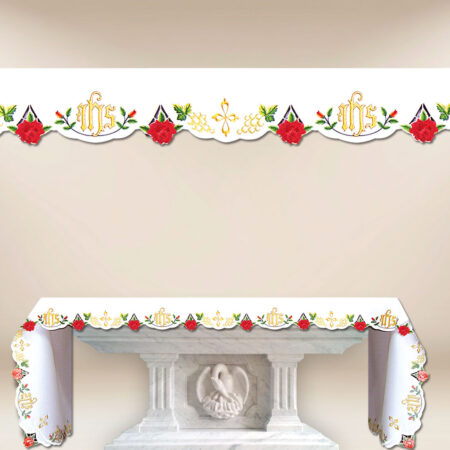 Mantel de altar bordado Rosas 335x115cm