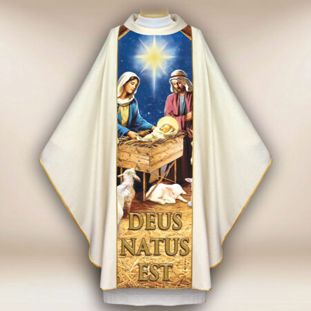 Casulla impresa para Navidad