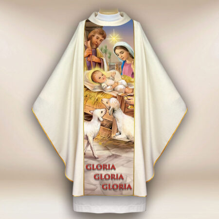 Casulla impresa para Navidad