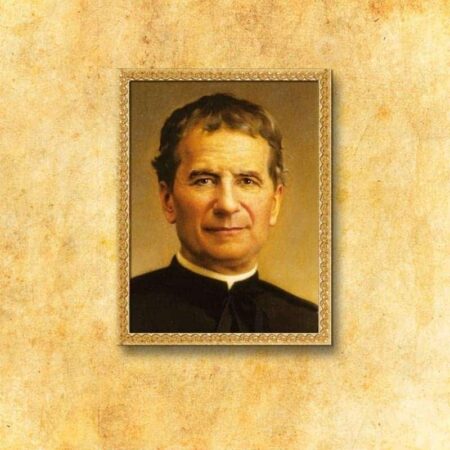 Imagen religiosa sobre tela de San Juan Bosco