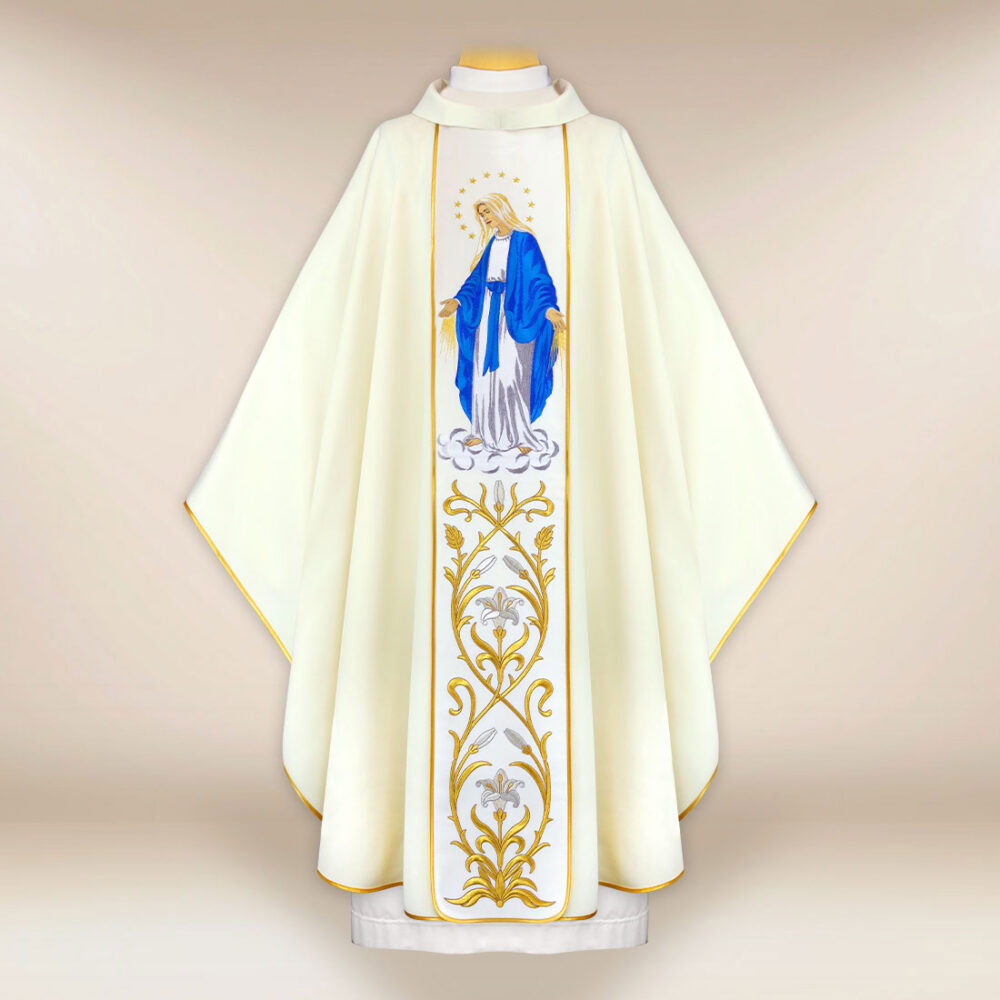 Casulla bordada Madre de Dios Inmaculada