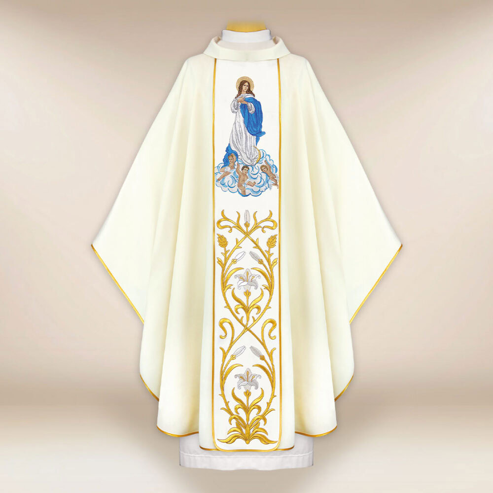 Casulla bordada Madre de Dios Asunta