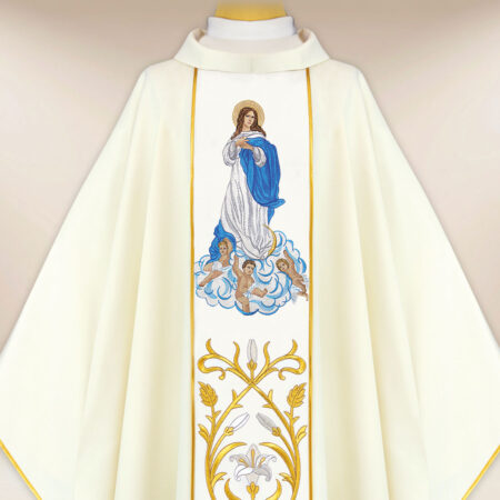 Casulla bordada Madre de Dios Asunta