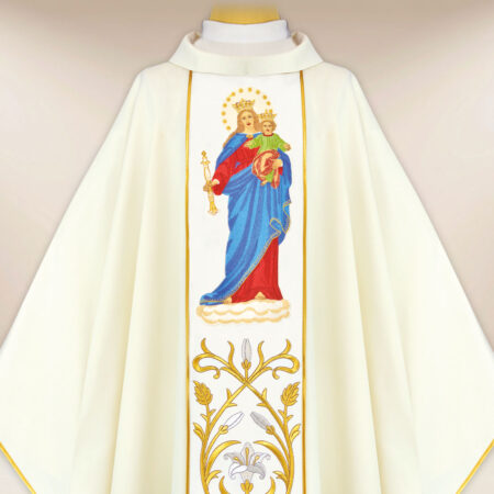 Casulla bordada Madre de Dios, Auxilio de los Cristianos